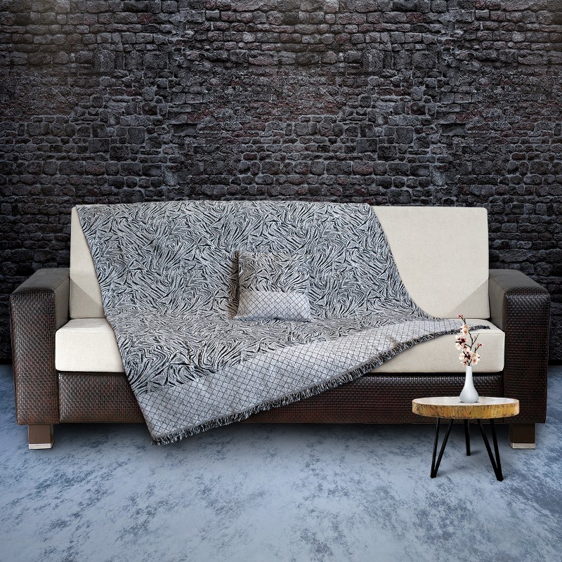 Ριχτάρι Σενίλ Ζακάρ Διθέσιου 180x240εκ. Dario Grey Sb Home (Ύφασμα: Chenille, Χρώμα: Γκρι) - Sb home - 5206864069282